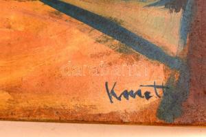 Kmetty jelzéssel: Tehergépkocsi. Olaj, farost, 32×46 cm