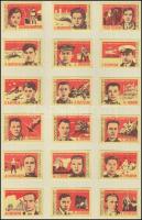 448 db szovjet gyufacímke 25 db kartonra ragasztva(szovjet hősök, ifjúság, épületek, Moszkva, munkav...