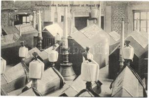 Constantinople, Istanbul; Tombeaux des Sultans Ahmed et Murad IV / tombs, interior (small tear)