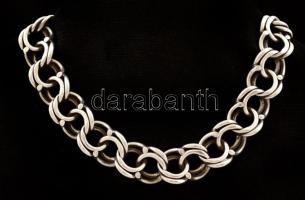 Ezüst duplaszemű karlánc,  Ag., nettó:32,7 gr., jelzett, 23cm /Silver bracelet with double-eyed, Ag, net.. 32.7 grams, marked, 23cm