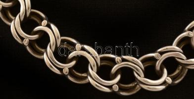 Ezüst duplaszemű karlánc,  Ag., nettó:32,7 gr., jelzett, 23cm /Silver bracelet with double-eyed, Ag,...