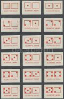 180 db gyufacímke 10 db kartonlapon dominó és reklám témában