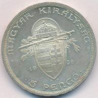 1938. 5P Ag "Szent István" T:2 
Adamo P8.1