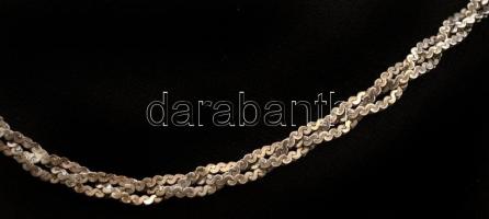Ezüst középen fonott nyaklánc,  Ag., nettó:5,8 gr., jelzett, 43cm /Silver necklace, Ag, net.5,8 g, m...