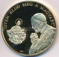 Bognár György (1944-) 1991. "II.János Pál pápa látogatása - Debrecen" aranyozott emlékérem...