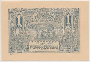 Románia 1920. 1L T:I
Romania 1920. 1 Leu C:UNC