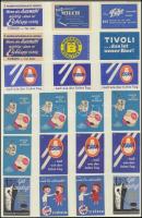 258 db német gyufacímke 14 db kartonlapon főként reklámokkal