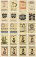 309 db NSZK gyufacímke 15 db kartonlapon főleg reklám témában