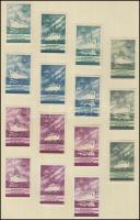 330 db szovjet gyufacímke 25 kartonlapon(hajók, rakéták, atom, Tolsztoj, stb.)