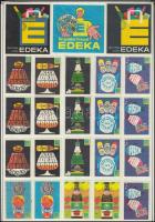 256 db közepes és 4 db nagyméretű NSZK gyufacímke 14 db kartonlapon főleg reklám témában