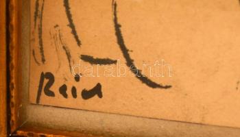 Reich jelzéssel: Lányok és a bika. Tus, papír, üvegezett keretben, 20×29 cm