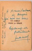 Jean Marcenac: Un combat pour la vérité. Paris,1949, La Bibliothéque Francaise, 326 p. Kiadói papírk...