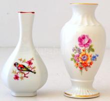 Hollóházi és német porcelánok (mini váza, ékszertartó dobozka, tálka), 4 db, hibátlanok, jelzettek