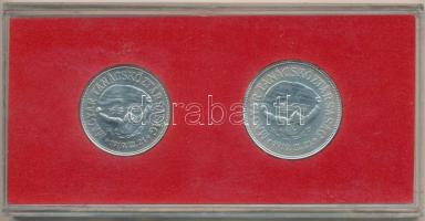1969. 50Ft Ag + 100Ft Ag "Tanácsköztársaság" pár, eredeti piros MNB tokban T:BU