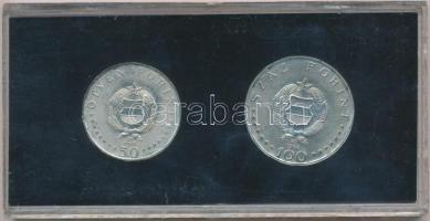 1968. 50Ft Ag + 100Ft Ag "Semmelweis" pár fekete "MNB" plasztiktokban T:BU