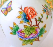 Herendi Viktória mintás füles váza, kézzel festett, jelzett, hibátlan, m: 20 cm