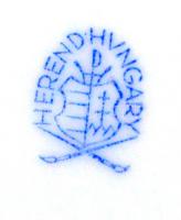 Herendi Viktória mintás füles váza, kézzel festett, jelzett, hibátlan, m: 20 cm