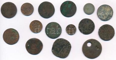 Hollandia 15db-os vegyes pénzérme tétel, közte egy ezüst- valamint két érme a Holland Kelet-India gy...