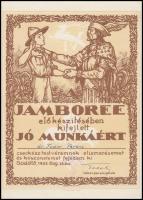 1933 Gödöllő, A Jamboree előkészítésében kifejtett jó munkáért járó emléklap, rajta Teleki Pál nyomtatott aláírásával