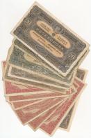 1920. 13db-os Korona bankjegy tétel  2-10-20K-ás címletekben T:I,II-,III