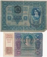 1902-1915. 10K-100K címletekben, 6db-os tétel (5xklf), több bankjegyen piros "Deutschösterreich...