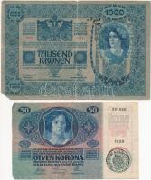 1902-1915. 10K-100K címletekben, 6db-os tétel (5xklf), több bankjegyen piros "Deutschösterreich...