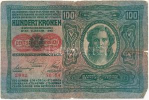 1902-1915. 10K-100K címletekben, 6db-os tétel (5xklf), több bankjegyen piros "Deutschösterreich...