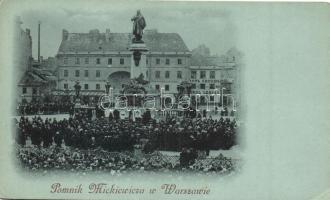 Warsaw, Warszawa; Pomnik Mickiewicza / statue, ceremony (EK)