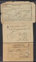 cca 1875-1900 10 db. postai feladószelvények, magyar és német nyelvűek