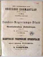 1857 Erdélyi Nagyfejedelemséget Illető Országos Kormánylap, 1857-dik évfolyam I-II. (Egybekötve: I r...