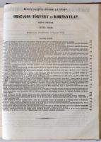 1852 Erdélyi koronaországot illető Országos Törvény és Kormánylap, 1852-dik évfolyam II., V.-XII., XIV-XXVI. darab. Hiányos! Hermannstadt (Nagyszeben), 1852, Theodor Steinhaußen.  Korabeli félvászon kötés. Magyar, német és román nyelven. Könyvtári bélyegzővel. A borító némileg kopottas. A gerince sérült, viseltes.