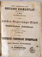 1856 Erdélyi Nagyfejedelemséget Illető Országos Kormánylap, 1858-dik évfolyam I-II. (Egybekötve: I r...