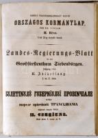 1856 Erdélyi Nagyfejedelemséget Illető Országos Kormánylap, 1858-dik évfolyam I-II. (Egybekötve: I r...
