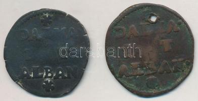 Olasz Államok / Velence / Dalmáciai és Albánia gyarmat 1684-1700. 2S Cu (2x) T:3 egyik lyukas
Itali...