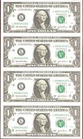 USA 2003. 1$ 4-es függőleges ívben (2klf) + 2$ 4-es függőleges ívben (2klf) T:I