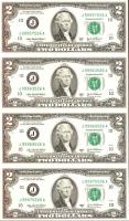 USA 2003. 1$ 4-es függőleges ívben (2klf) + 2$ 4-es függőleges ívben (2klf) T:I