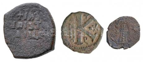 3db klf bizánci bronzpénz, közte egy fél follis T:3
5pcs of diff Byzantine bronze coins, including ...