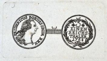 Német Államok / Poroszország 1768B 1/3T rézmetszet  German States / Prussia 1768B 1/3 Thaler copper etching on paper