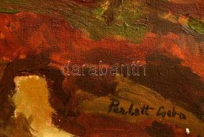 Perlott jelzéssel: Házak. Olaj, vászon, keretben, 24×29 cm