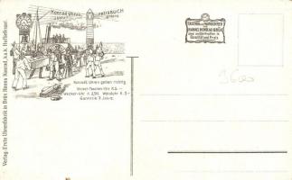 Christmas, angel with children, Konrad's Uhren advertisement on the backside, silver litho (b)