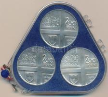 1976. 200Ft Ag 3klf db "Festők I. / Derkovits, Szinyei, Munkácsi" sor, eredeti sérült plom...