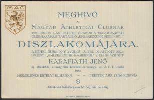 1926 Bp. Margitsziget, Meghívó a Magyar Athletikai Club díszlakomájára