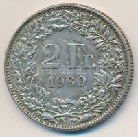 Svájc 1960B 2Fr Ag T:2 
Switzerland 1960B 2 Francs Ag C:XF