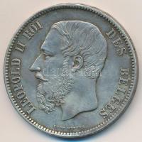 Belgium 1870. 5Fr Ag "II. Lipót" T:2 kis ph. Belgium 1870. 5 Francs Ag "Leopold II" C:XF small edge error