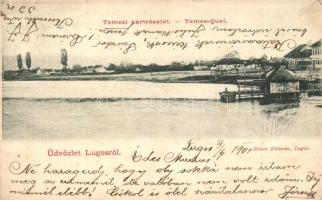 Lugos, Lugoj; Temesi part, kiadja Nemes Kálmán / river bank (Rb)