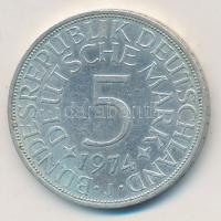 NSZK 1974J 5M Ag T:2
FRG 1974J 5 Mark Ag C:XF