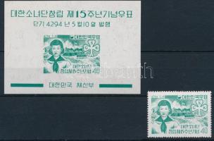 15 éves a Koreai Cserkész Szövetség + blokk, Korea Scout Association + block