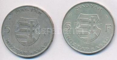 1947. 5Ft Ag "Kossuth" 2x T:2,2- patina, kis ph.
Adamo 8.1