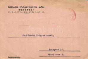 Gestapo Fogházviseltek Köre, Budapest, meghívó / Hungarian Gestapo Ex Convicts Society, invitation (...