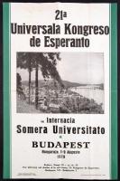 1929 Bp., A budapesti Eszperantó Kongresszust hirdető plakát, hajtott, 50x31 cm